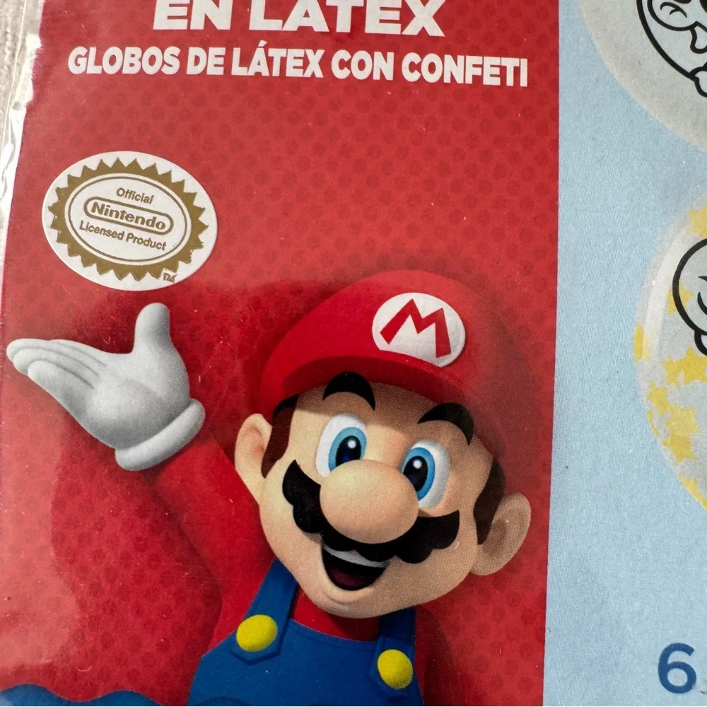Super Mario Latex Confetti Balloons NEW Lot‎ of 2 Packs of 6 | 12 Balloons